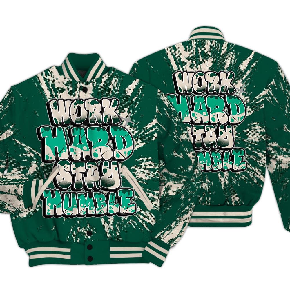 Varsity Jacket To Match Oxidized Green 4s - Working Hard And Humble Luxury Varsity Jacket Unisex