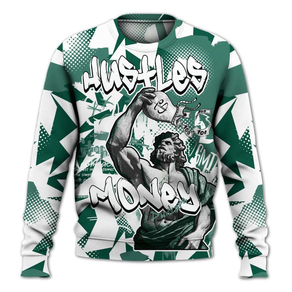 Sweatshirt To Match Oxidized Green 4s - Huslte Money Retro All Over Print