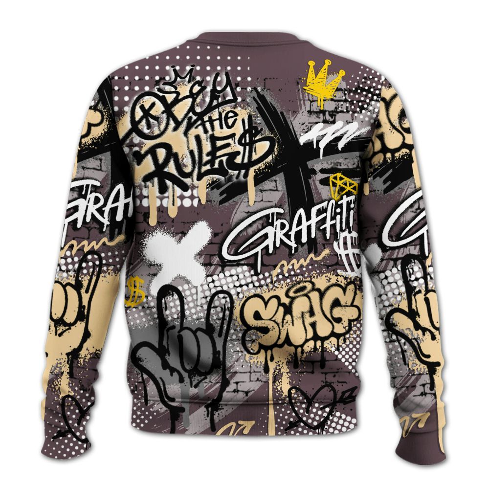 Sweatshirt To Match AMM Black 3s - True It Real Graffiti Streetwear All Over Print