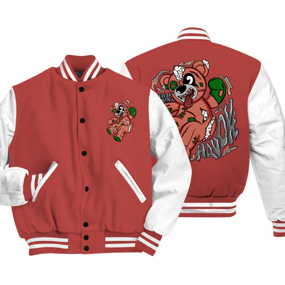 Varsity Jacket To Match Dune Red 13s Vasity Jacket - Havok Bear Vasity Jacket Unisex