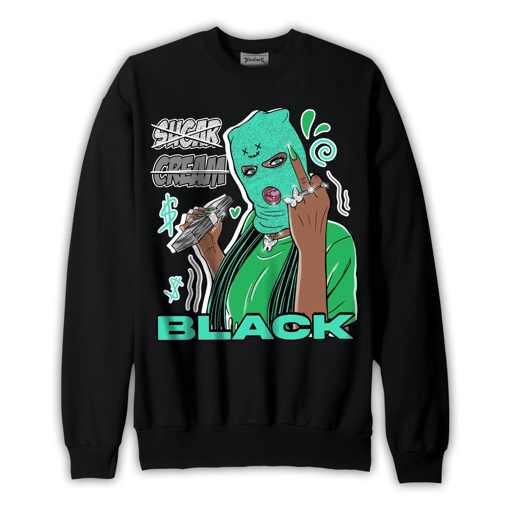 Sweatshirt To match Black Green Glow 3s Sweatshirt - Black Sugarcream Unique Graphic