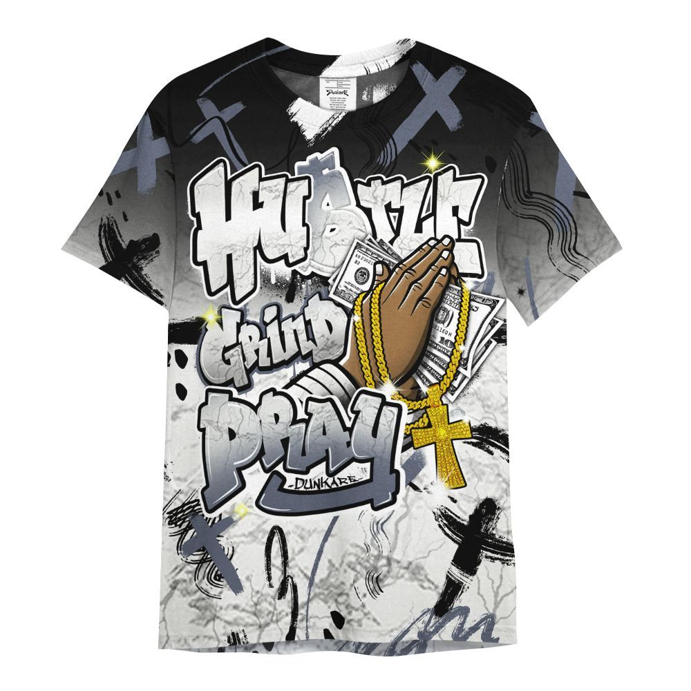 Shirt To Match Air Foamposite Jin Kazama - Money Hustle Grind Pray All Over Print