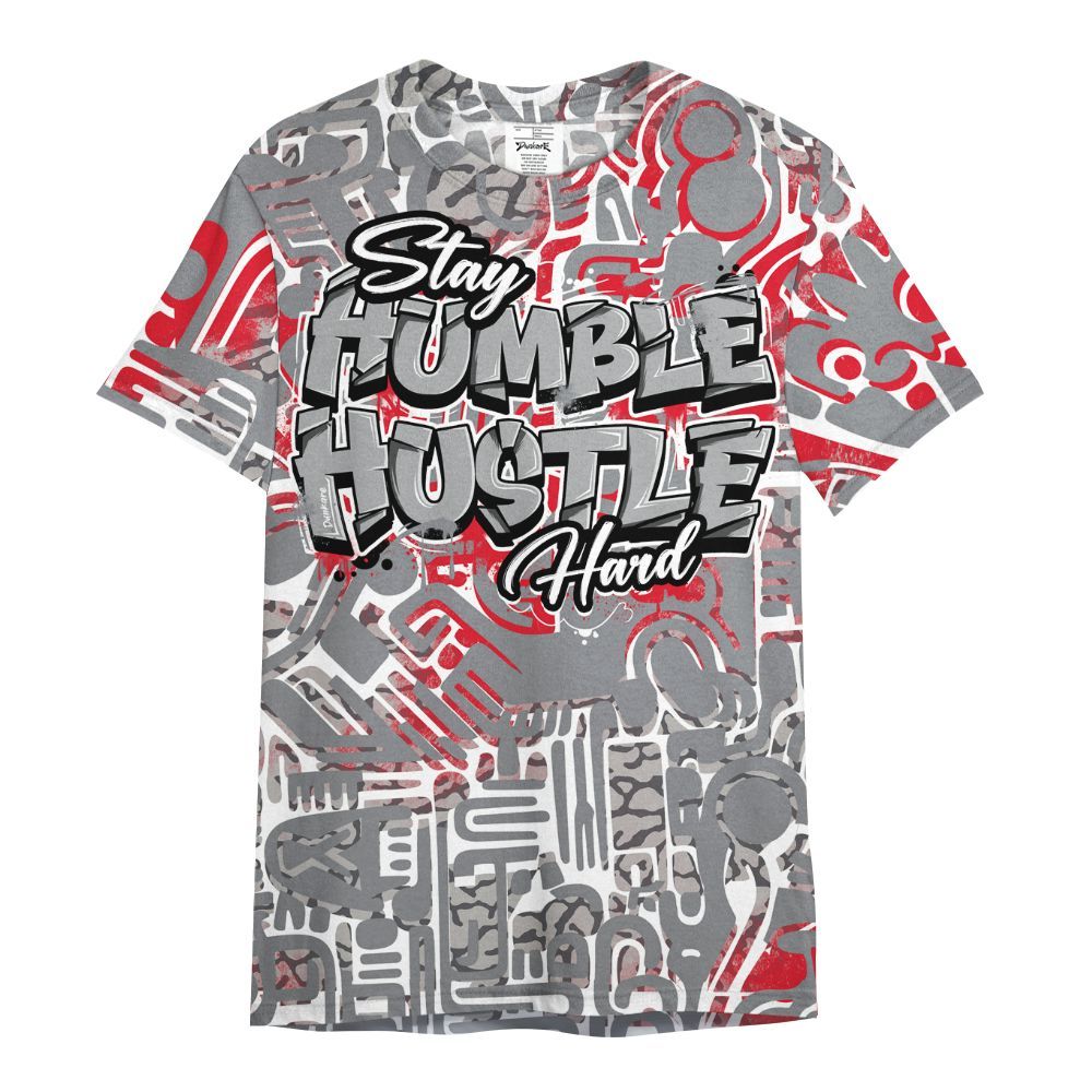 Shirt To Match Black Cement 3s - Humble Hustle Doodle Retro All Over Print