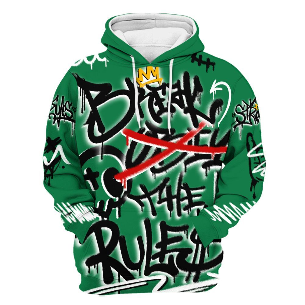 Hoodie To Match Pine Green 13s - Streetwear Break The Rules All Over Print