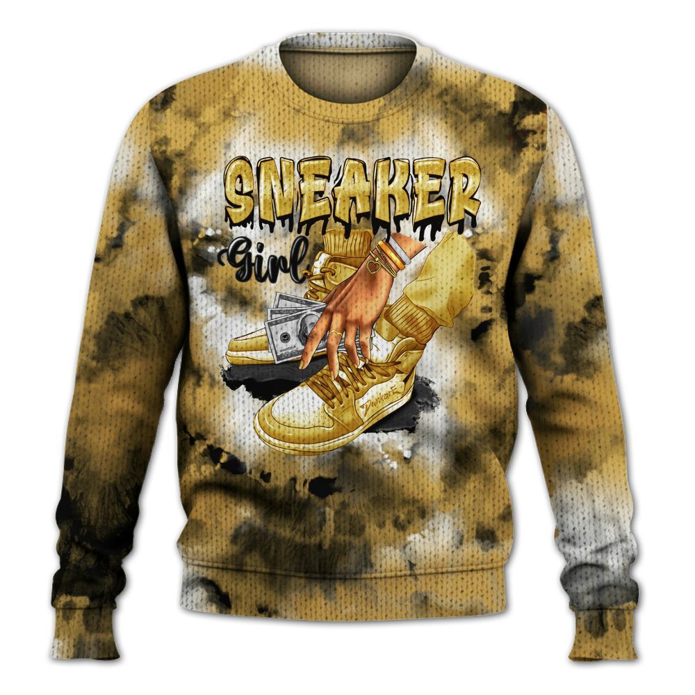 Knitted Sweater To Match Retro Light Ginger 14s - SNEAKER Girl Money Drip Tie Dye