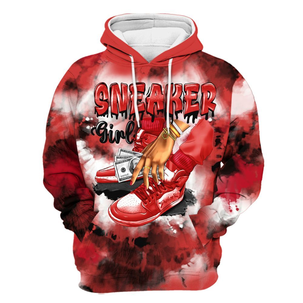 Hoodie To Match Scoot Zeros ODD City - SNEAKER Girl Money Drip Tie Dye All Over Print