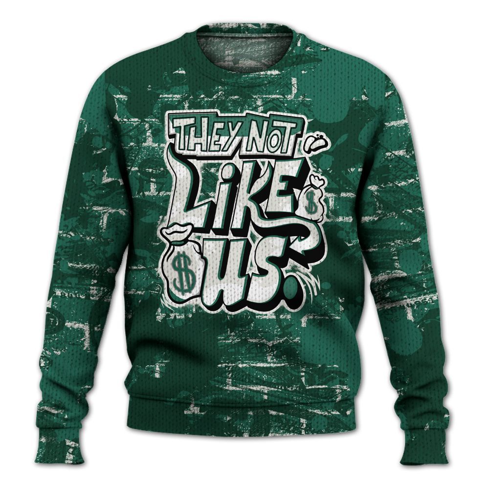 Knitted Sweater To Match Oxidized Green 4s - Dislike Us Graphic Street Art