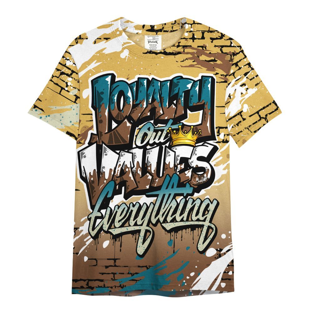 Shirt To Match Retro Cacao Wow 4s - Values Of Loyalty Drip All Over Print