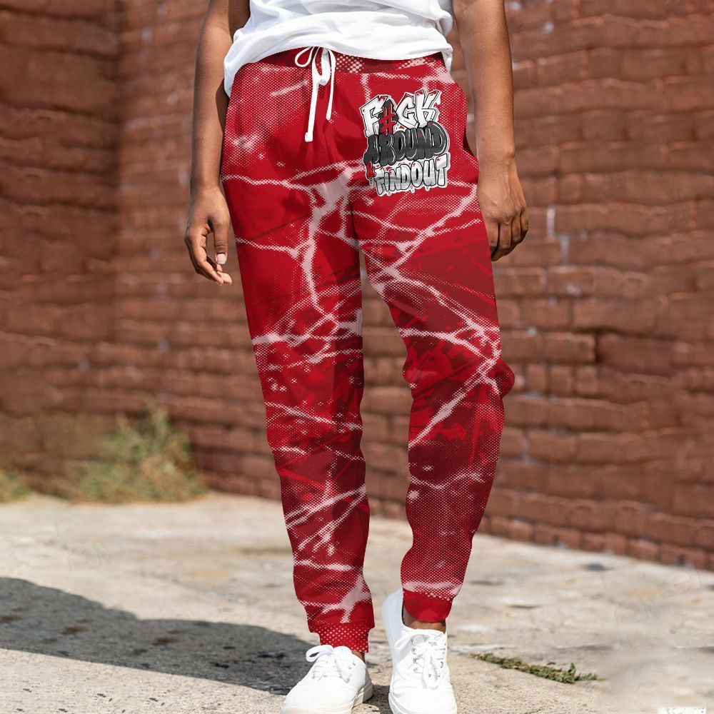Sweatpant To Match Bred Velvet 11s - F Around Find Out Graphic Profound All Over Print