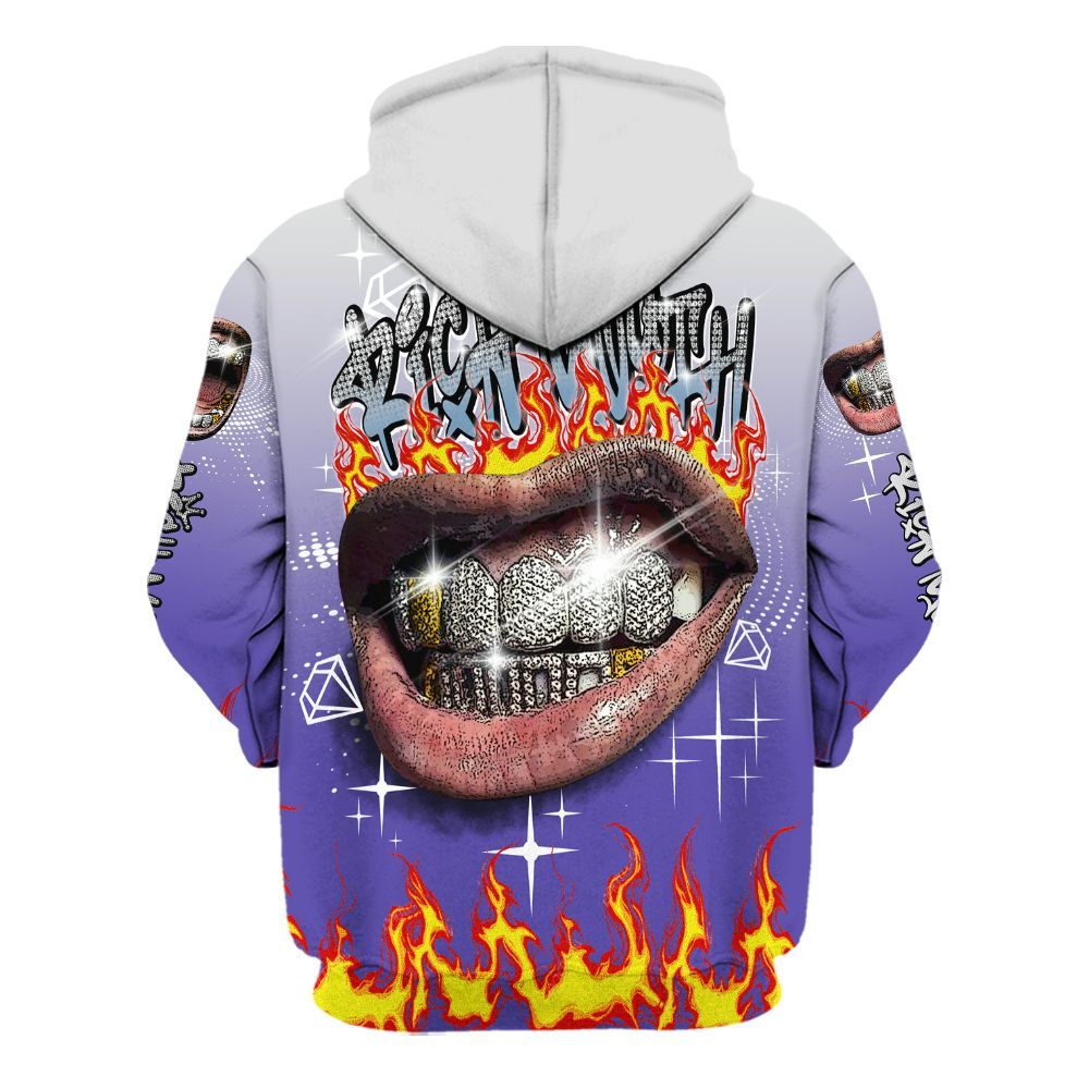Hoodie To Match Retro Concord 5s - Rich Mouth Fire Rap Retro 90s All Over Print
