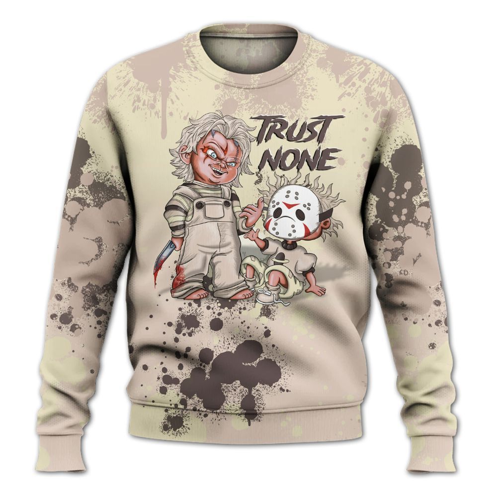 Sweatshirt To Match A Ma Maniere X Fossil Stone 4s - Trust No One Scary All Over Print