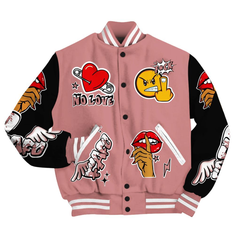 Varsity Jacket To Match Low OG Rust Pink 1s - FK Around Find Out All Over Print