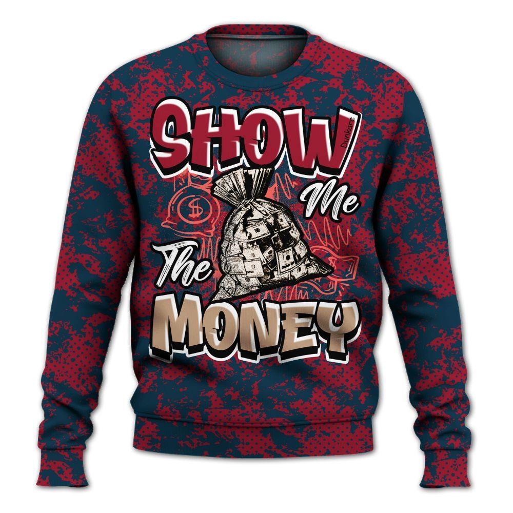 Sweatshirt To Match Mid Multi Color 2022 1s - Show Me The Money Retro All Over Print