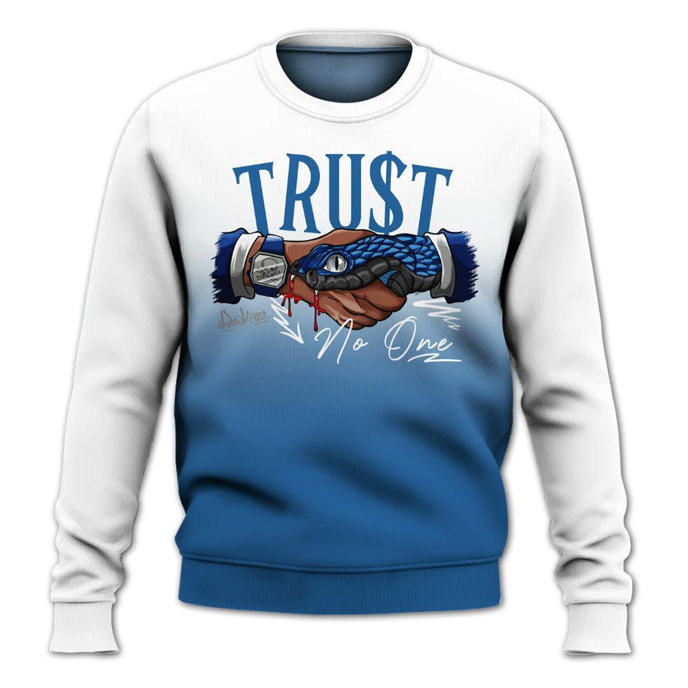 Sweatshirt To Match French Blue 13s - Snake Trust No One Drip All Over Print