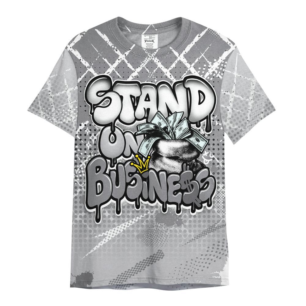 Shirt To Match Retro Wolf Grey 5s - Halftone Stand Business Dripping All Over Print