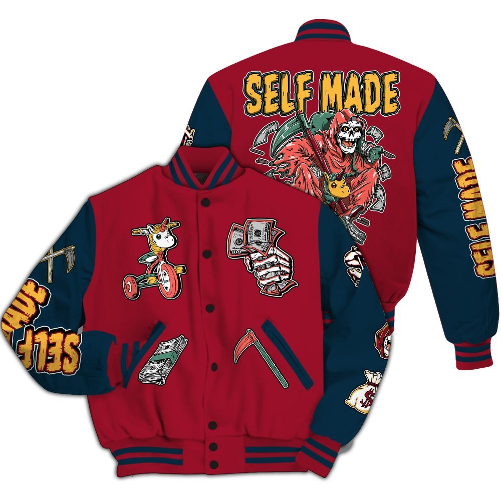 Varsity Jacket To Match Mid Multi Color 2022 1s - Self Make Skeleton All Over Print