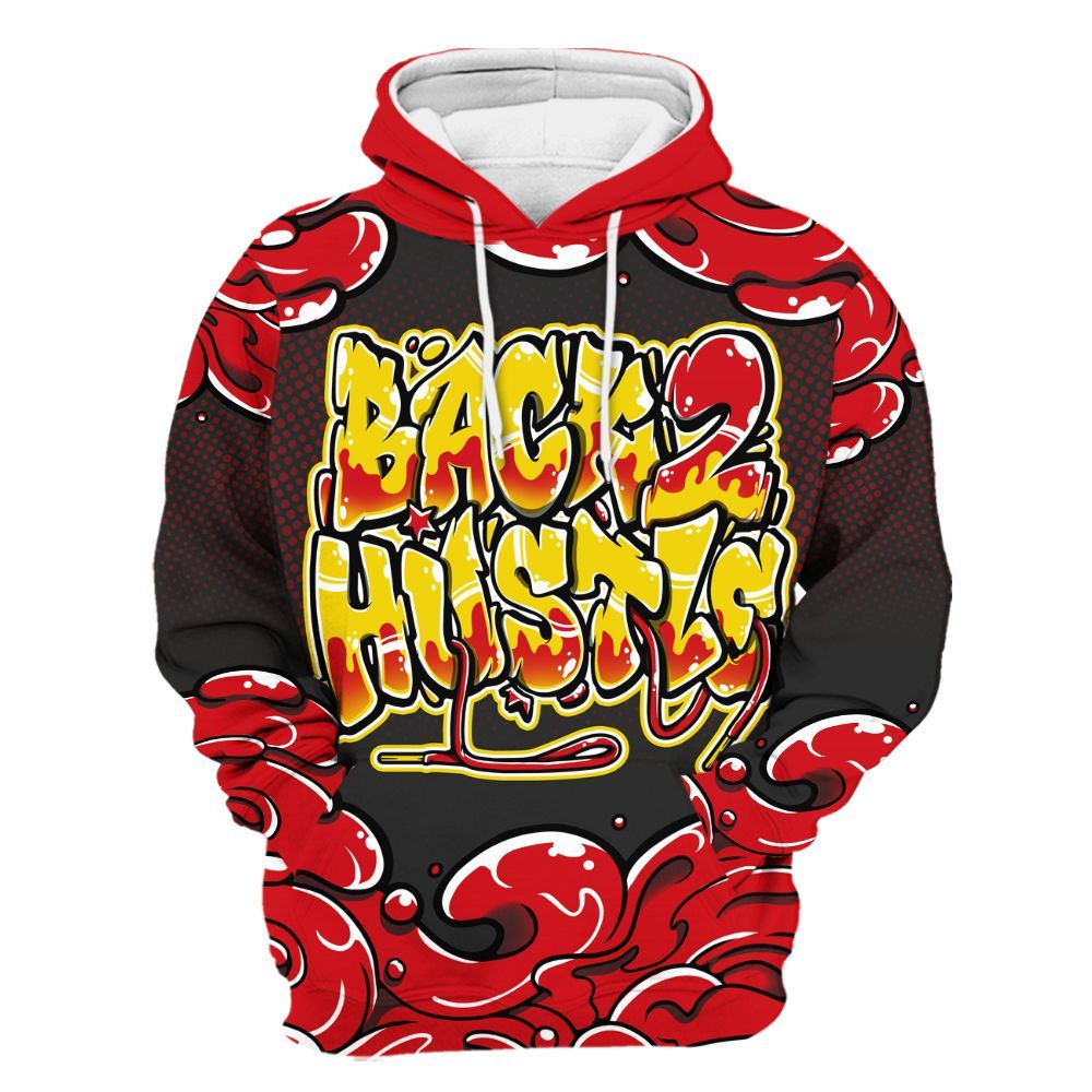 Hoodie To Match Ferrari 14s - Back 2 Hustles Typo All Over Print