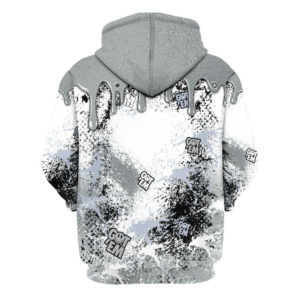 Hoodie To Match White Metallic 2026 5s - Dripping 23 Drip All Over Print