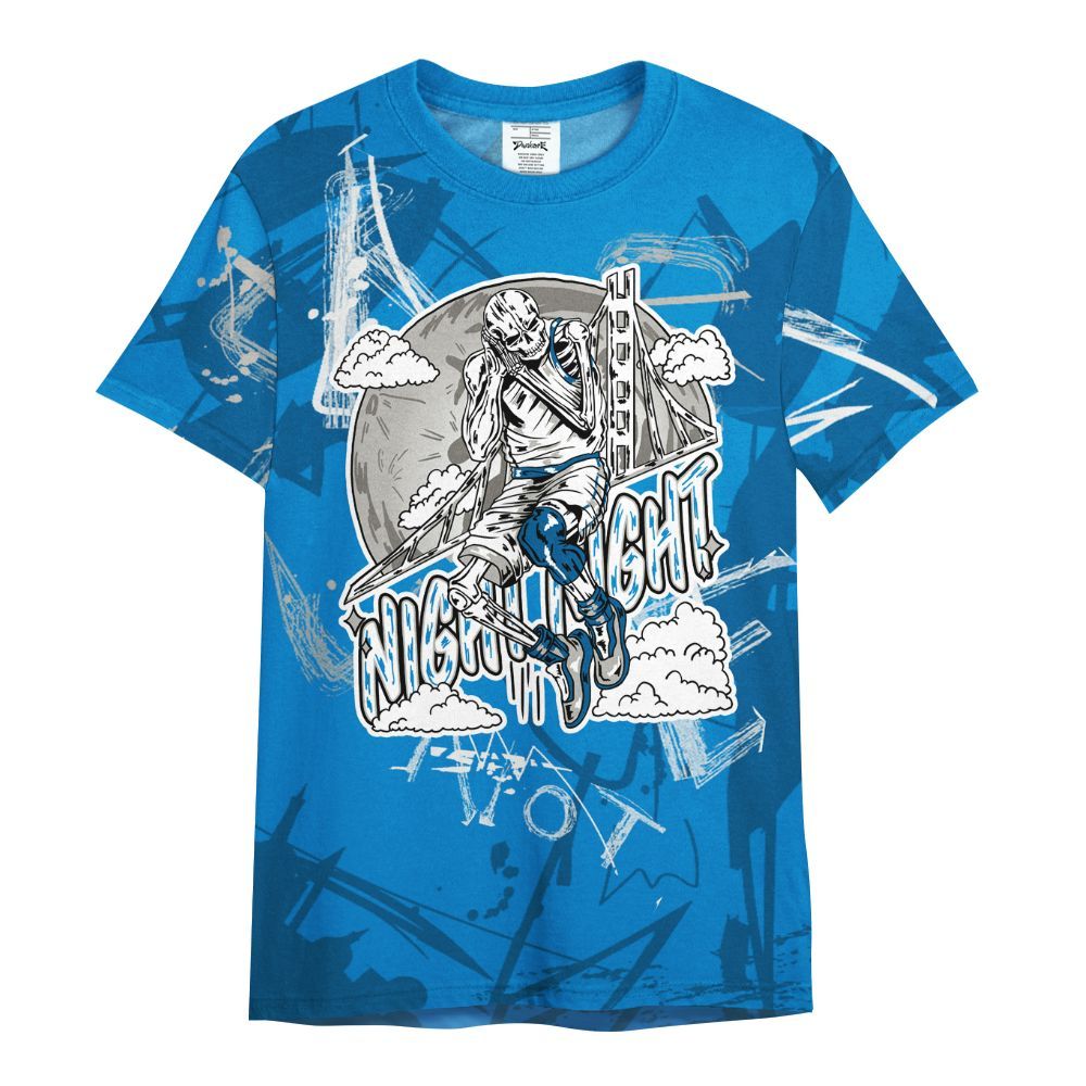 Shirt To Match Military Blue 4s - Seeya Skeleton Messyz All Over Print