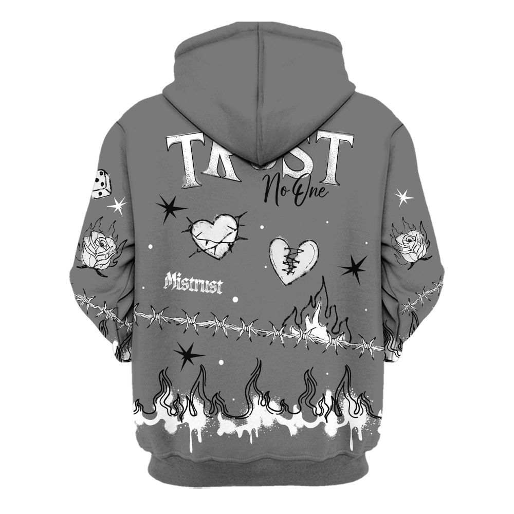 Hoodie To Match Cool Grey 6s - Trust No One Snake-Bite Doodle Crayon All Over Print