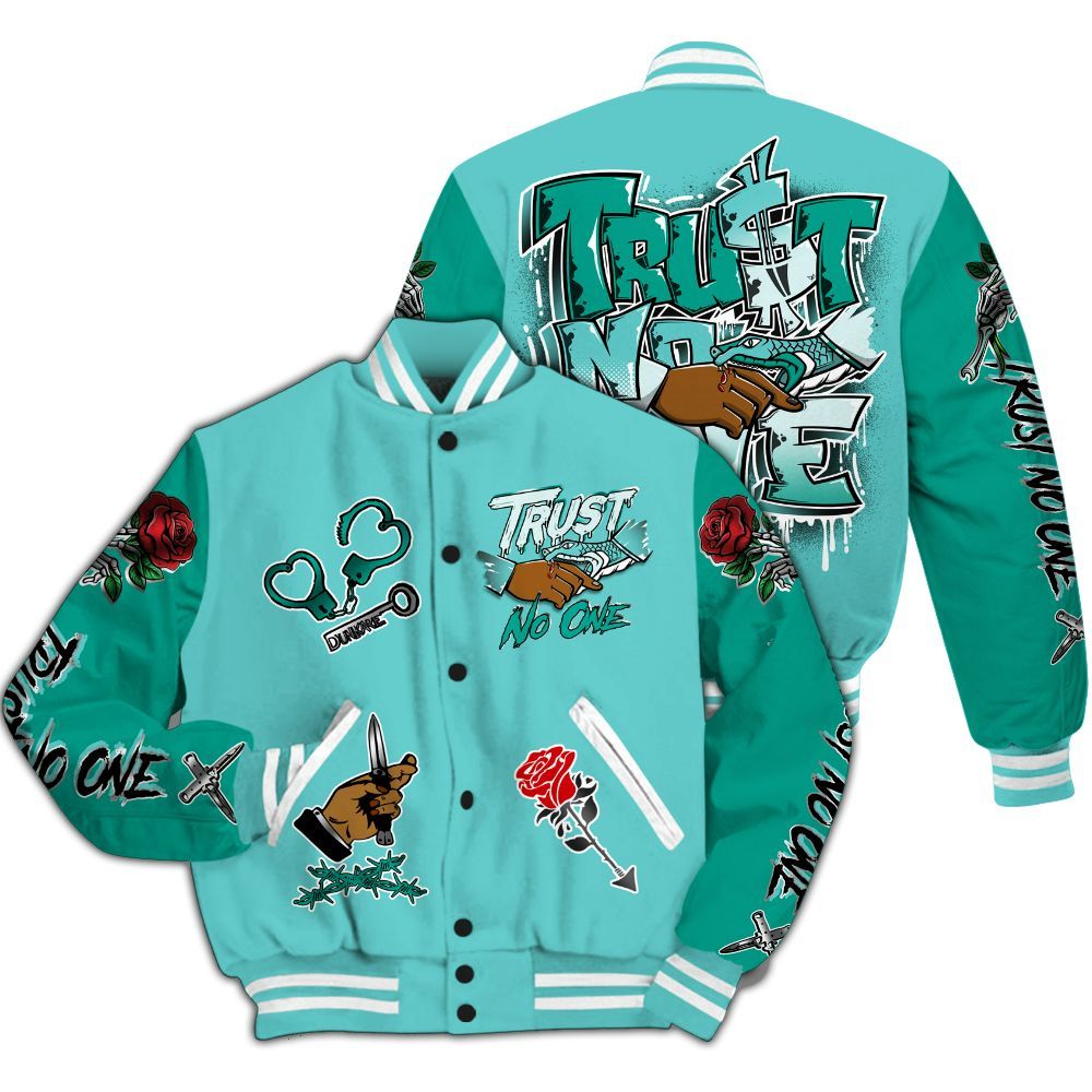 Varsity Jacket To Match KD 4 Easter Mint Candy - Trust No One Dripping All Over Print