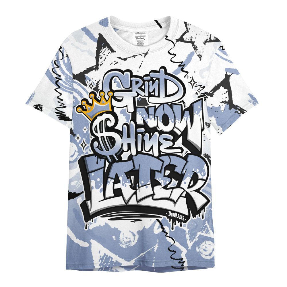 Shirt To Match Retro Blue Grey 13s - Grind Shine Later Drip All Over Print