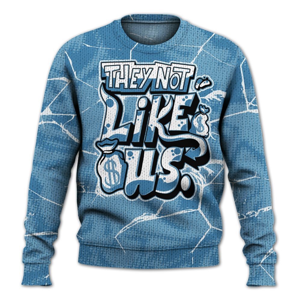 Knitted Sweater To Match High OG UNC Reimagined 1s - Dislike Us Graphic