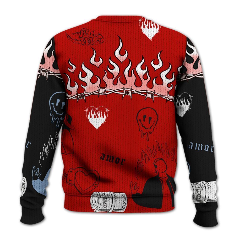 Sweater To Match Retro Fire Red 6s, Snake Trust No One Graphic