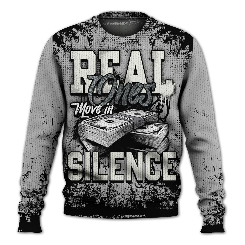 Sweater To Match Cement Grey Silver 3s - Move In Silence Money Retro Graphic