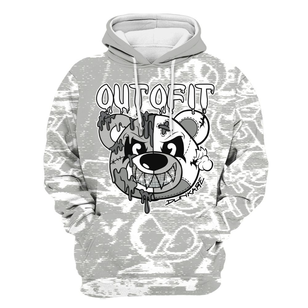 Hoodie To Match Paris Cement Grey 4s - Out Of It Bear Avant-Garde All Over Print