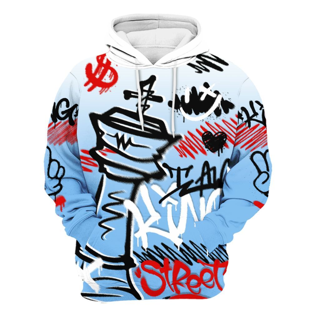 Hoodie To Match University Blue 5s - Street King Chess Streetwear All Over Print
