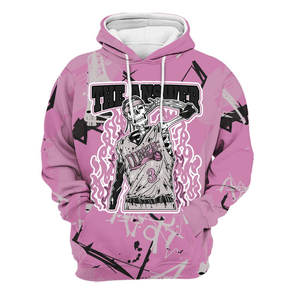 Hoodie To Match Neutral Grey Black White Orchid 4s - Allen Answer Skeleton Messyz All Over Print