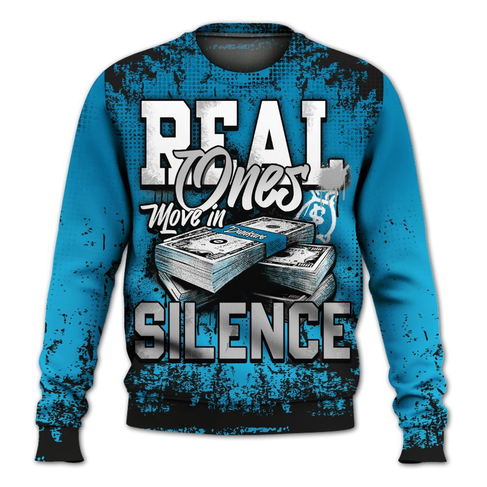 Sweatshirt To Match Black University Blue 2026 14s - Move In Silence Money Street Retro All Over Print