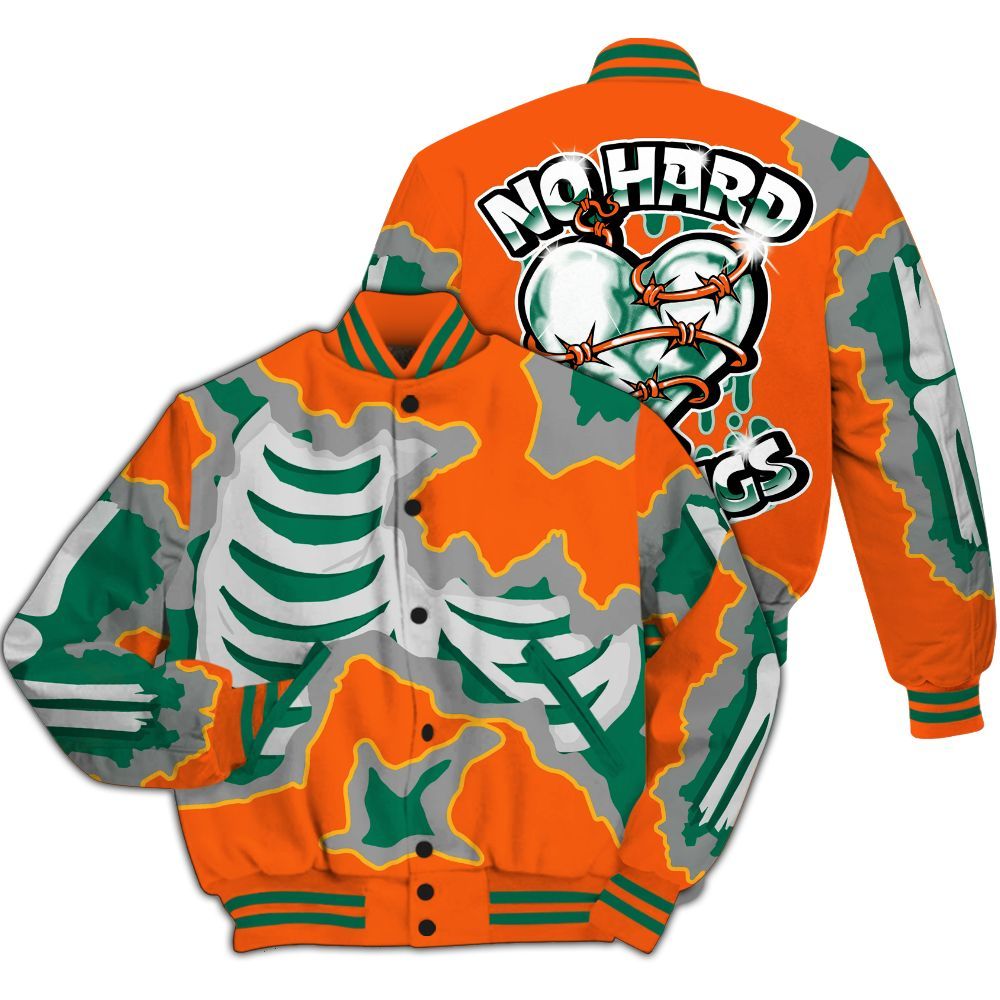 Varsity Jacket To Match SoleFly Sail Gorge Green 3s - Hard Feeling Graphic Heart Break All Over Print