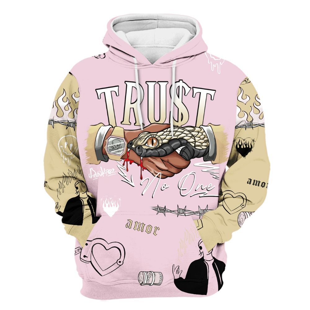 Hoodie To Match Denim Iced Carmine 4s - Snake Trust No One All Over Print