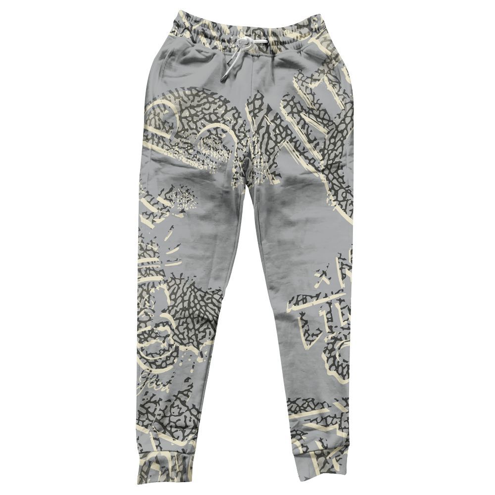 Sweatpant To Match Cement Grey 3s - Monogram Graffiti All Over Print