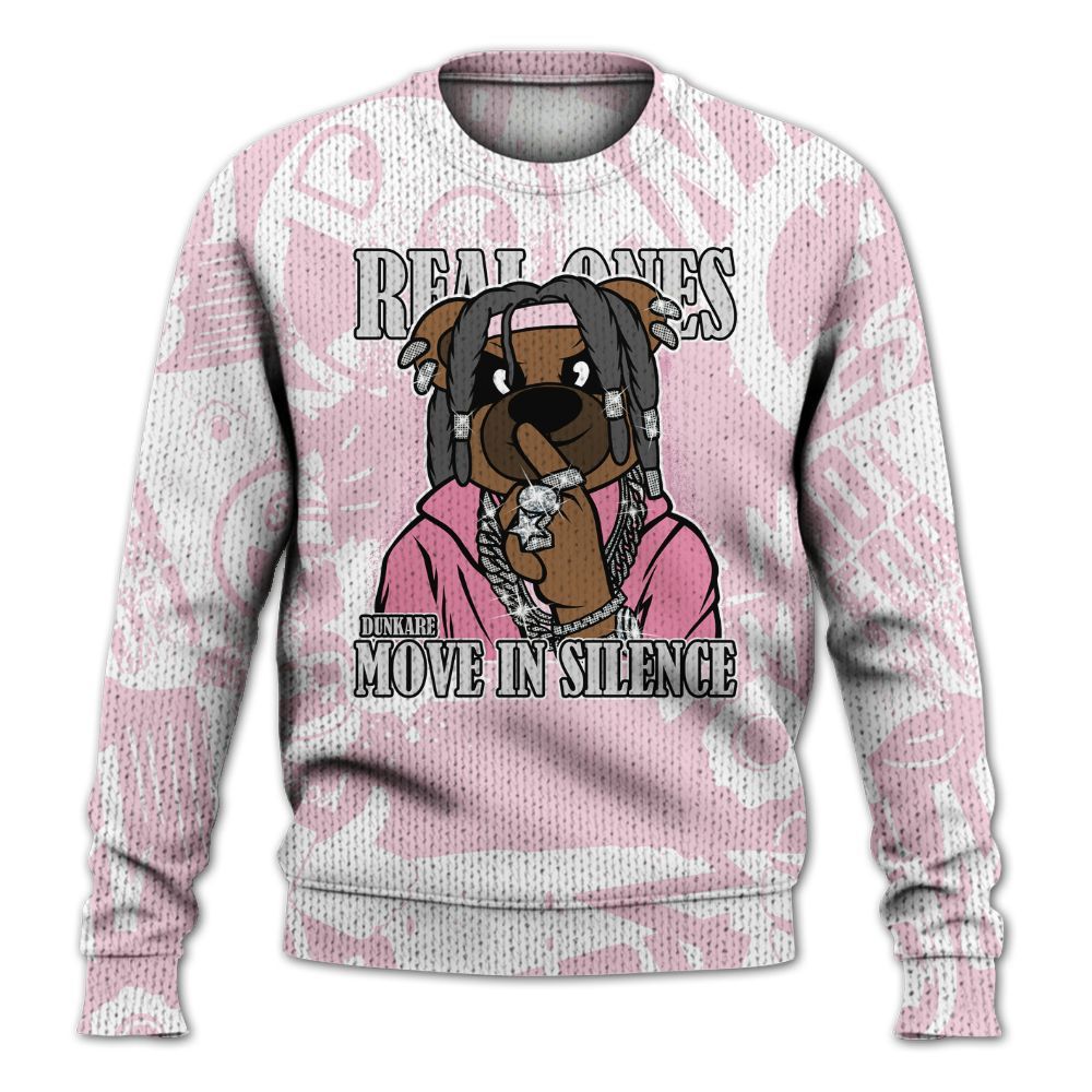 Knitted Sweater To Match Orchid 4s - Silent Achievers Bear Monogram Graffiti