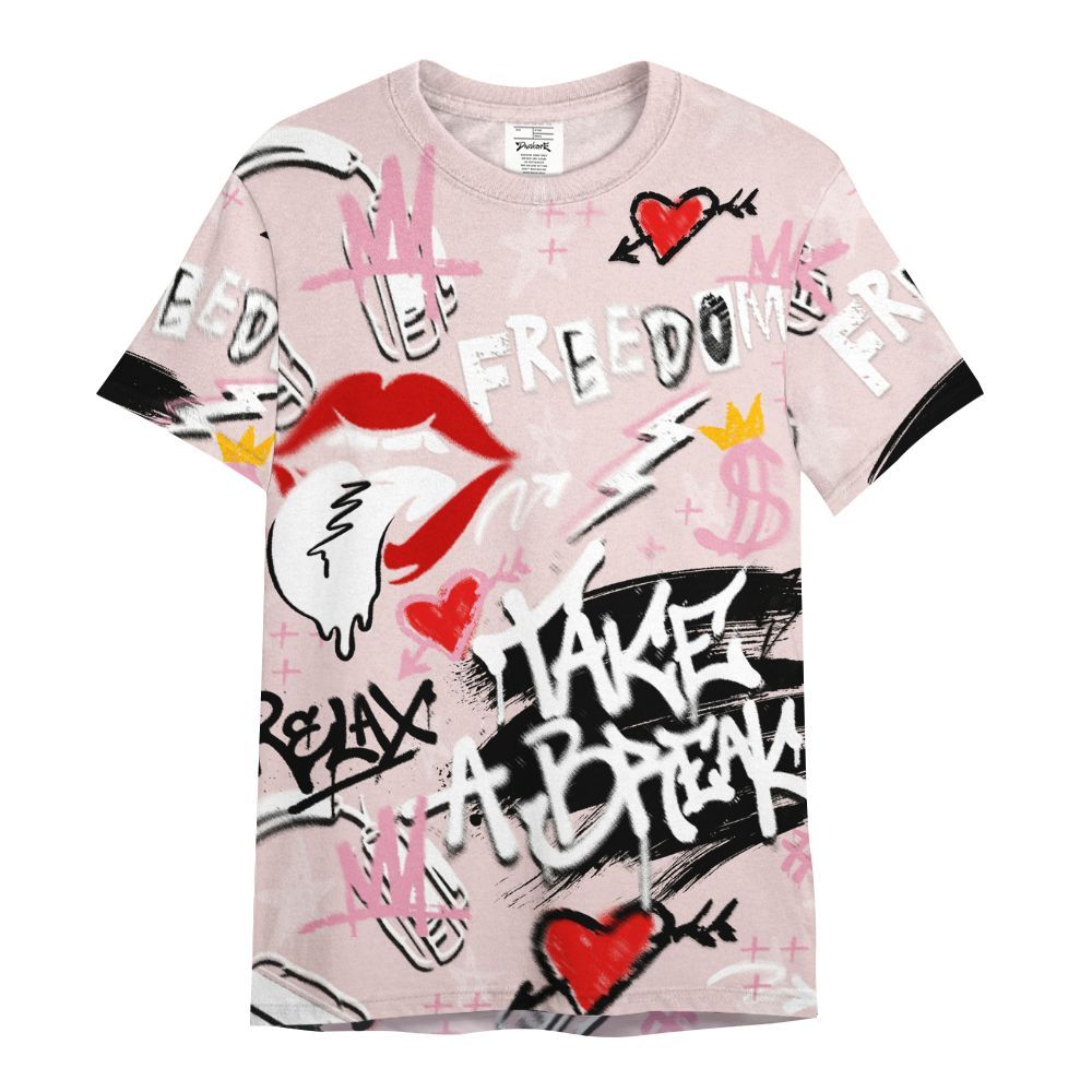 Shirt To Match Dunk Low KD 17 Aunt Pearl - Take Break Freedom Graffiti Streetwear All Over Print