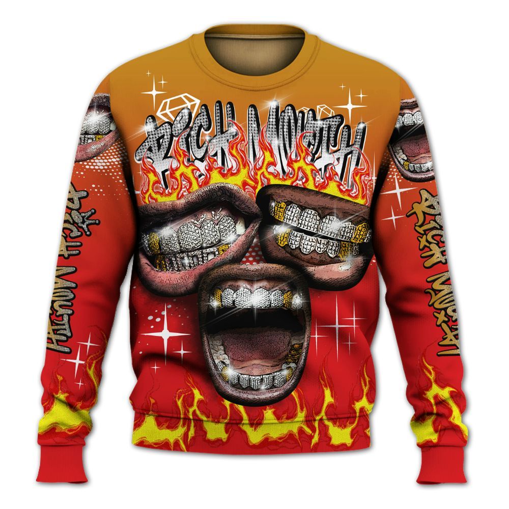 Sweatshirt To Match Scoot Zeros Retro Portland - Rich Mouth Fire Rap Retro 90s All Over Print