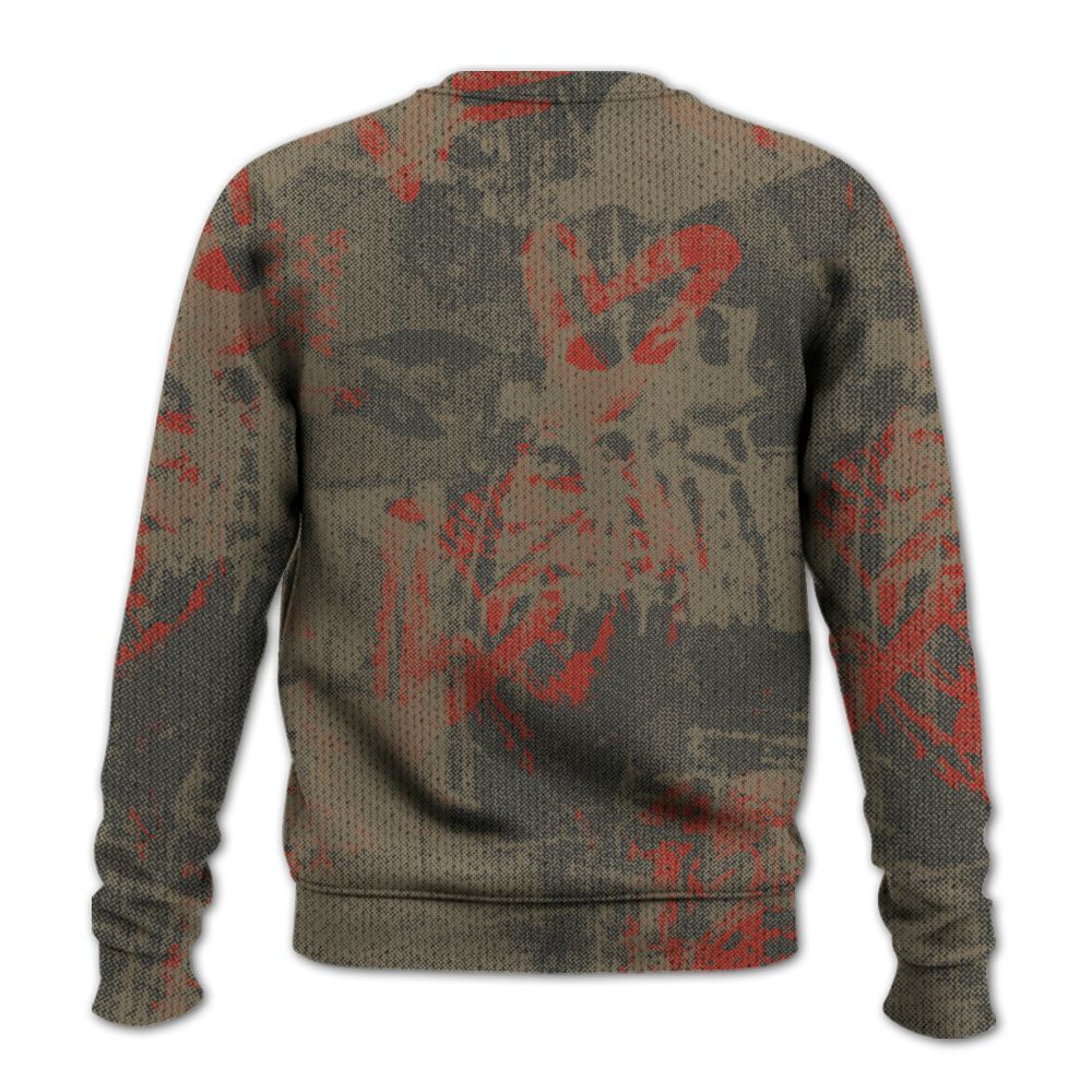 Knitted Sweater To Match Olive 9s - Sneakerz Girlz Heart Grunge