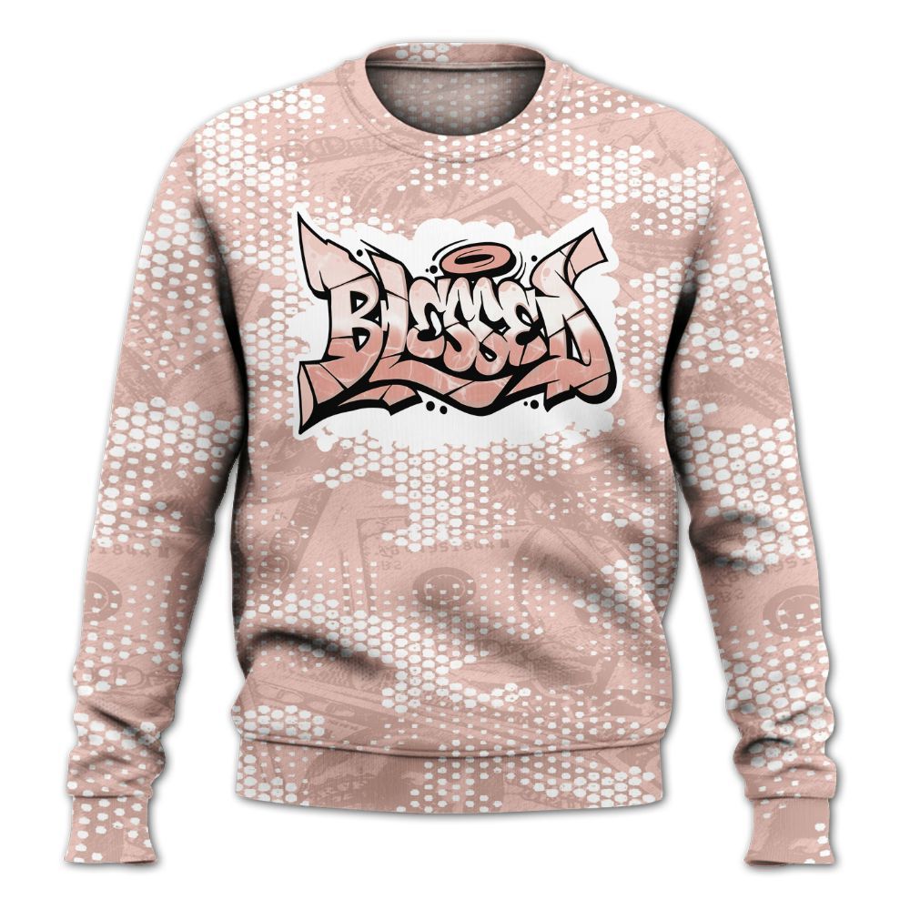 Sweatshirt To Match Low Legend Pink 11s - Blessing Graphic Banknotes All Over Print