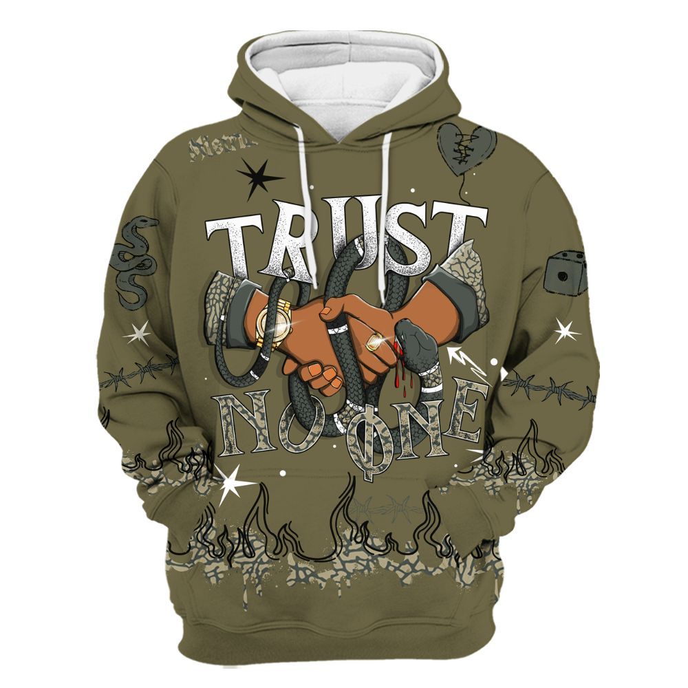 Hoodie To Match Retro Family Affair 3s - Trust No One Snake-Bite Doodle Crayon All Over Print