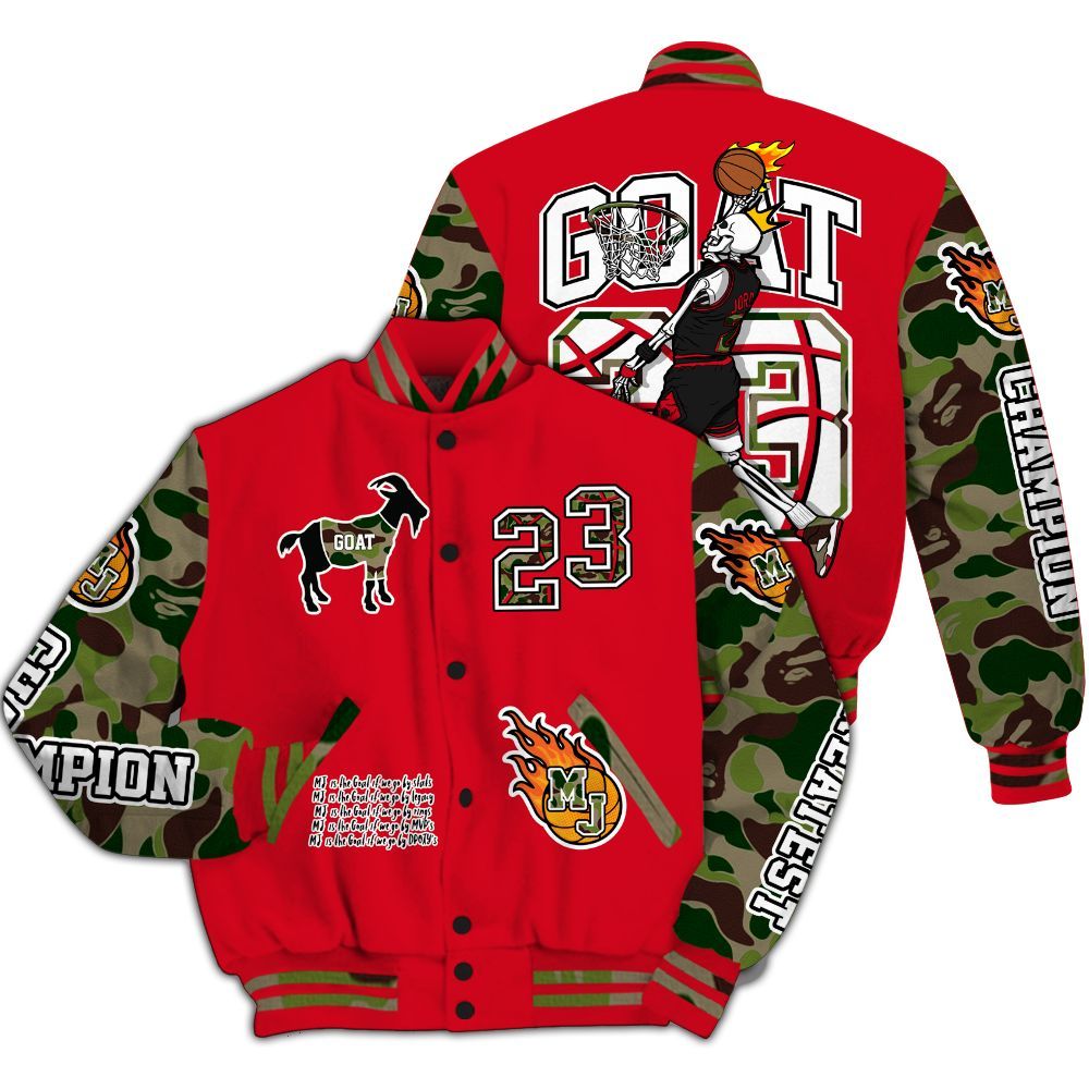 Varsity Jacket To Match Air Max 90 Duck Camo Red - 23 G.0.A.T Jump Up Basketball All Over Print