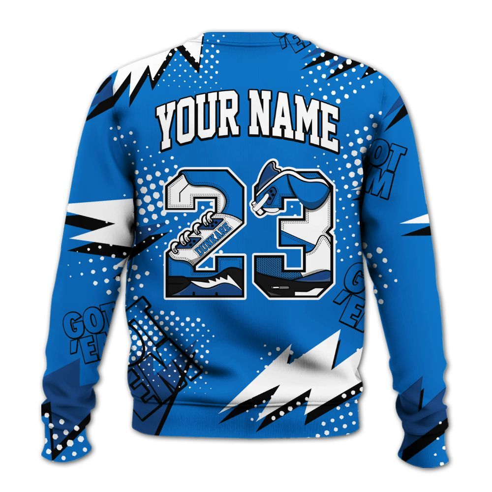 Sweatshirt To Match Blueberry 12s - Custom Name Number 23 5s All Over Print