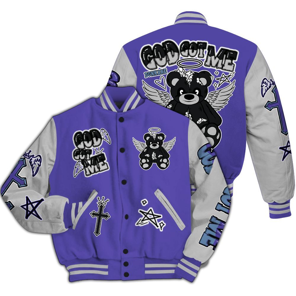 Varsity Jacket To Match Retro Concord 5s - Gods Guides Me Bear All Over Print