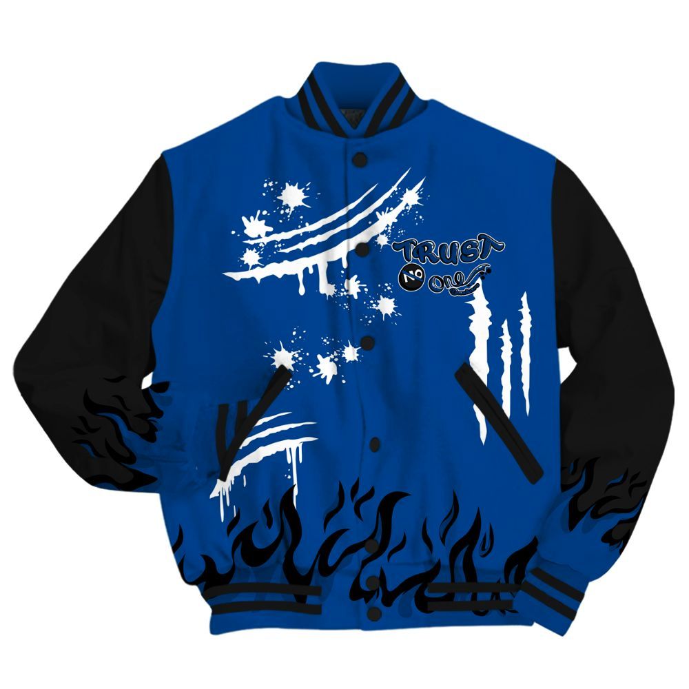 Varsity Jacket To Match Low 85 Royal 1s - Graphic Trust No One All Over Print