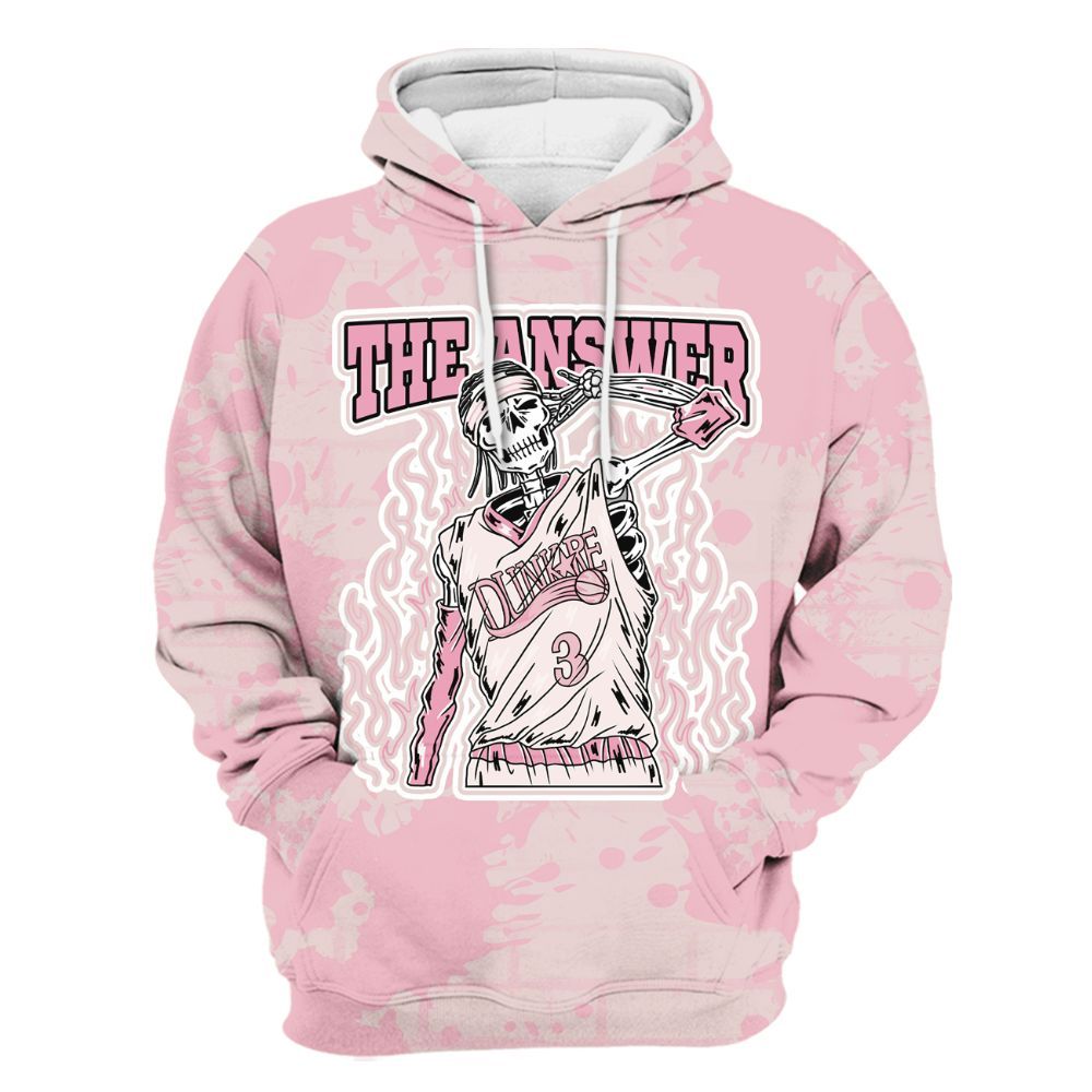 Hoodie To Match Dunk Low KD 17 Aunt Pearl - Allen Answer Skeleton Brick All Over Print