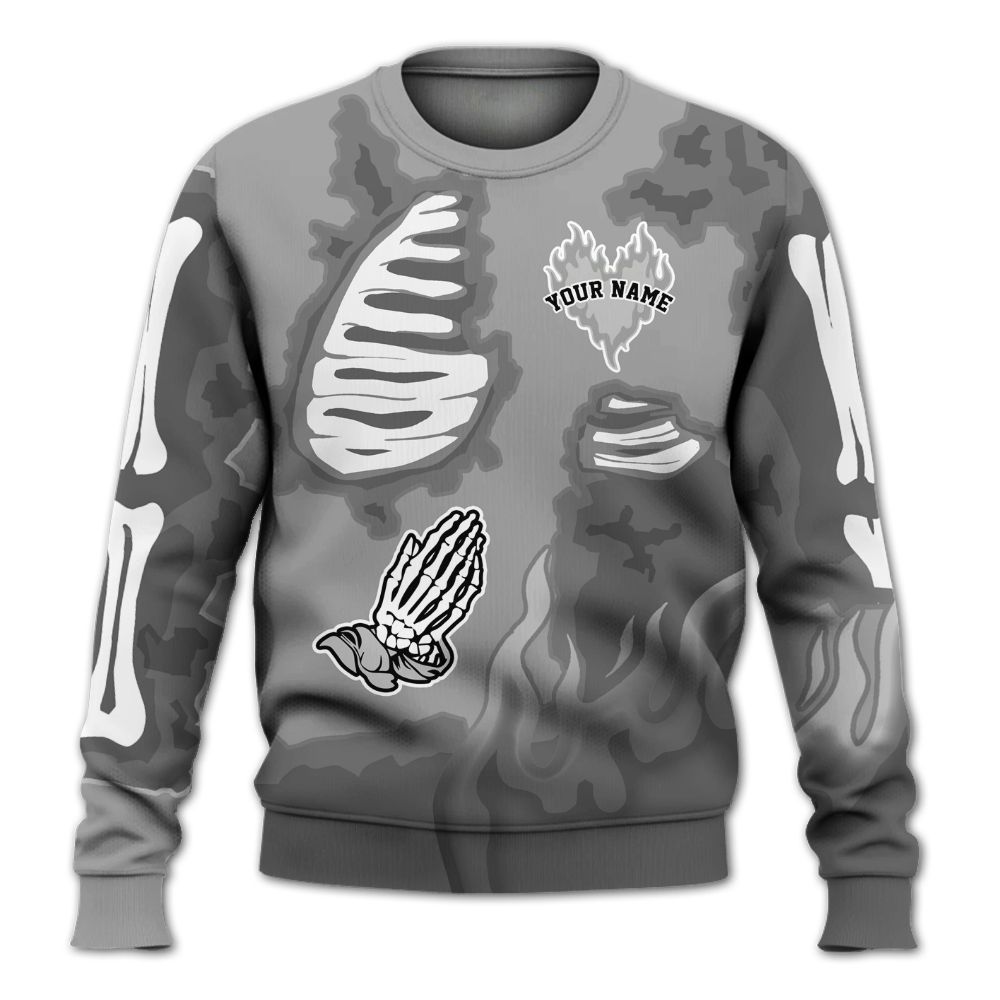 Sweatshirt To Match Black Wolf Grey 12s - Dislike Us Graphic Burning Custom Name All Over Print