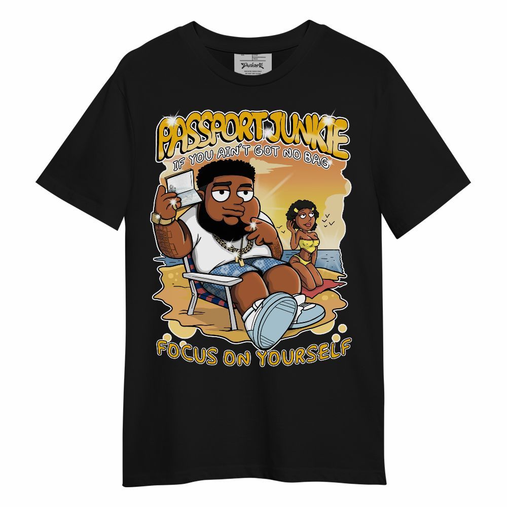 Shirt To Match Yellow Ochre - Passport Junkie Graphic Unisex Shirt