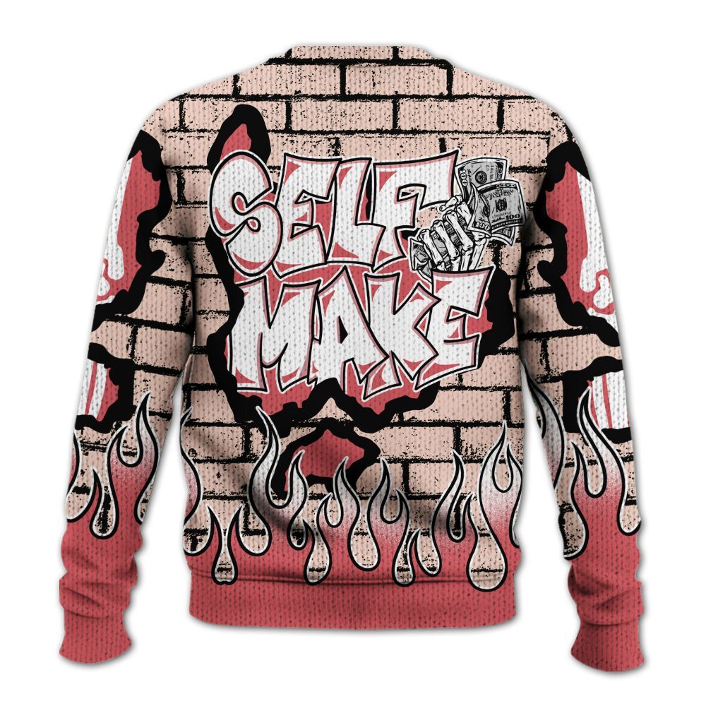 Sweater To Match Washed Coral 2s Shirt - Self Make Skeleton Crashed Graphic